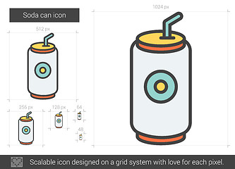 Image showing Soda can line icon.