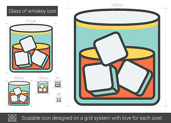 Image showing Glass of whiskey line icon.