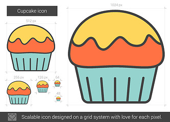 Image showing Cupcake line icon.