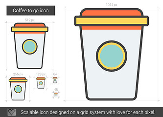 Image showing Coffee to go line icon.