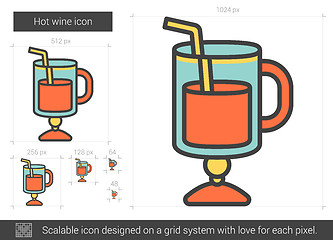 Image showing Hot wine line icon.