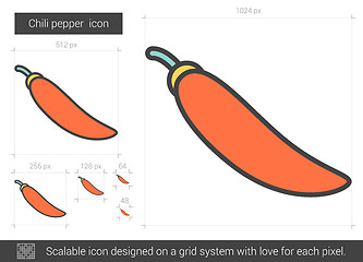 Image showing Chili pepper line icon.