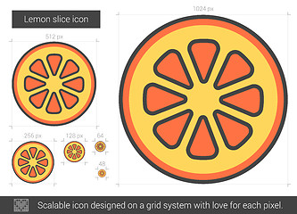 Image showing Lemon slice line icon.