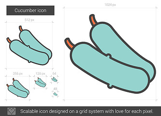 Image showing Cucumber line icon.