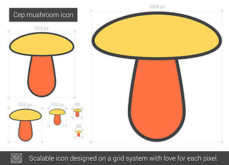 Image showing Cep mushroom line icon.