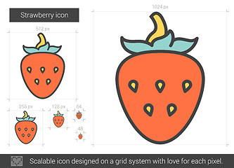 Image showing Strawberry line icon.