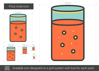 Image showing Fizzy soda line icon.