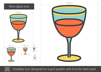 Image showing Wine glass line icon.