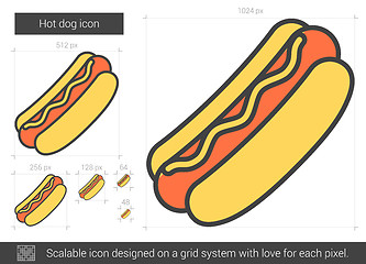 Image showing Hot dog line icon.