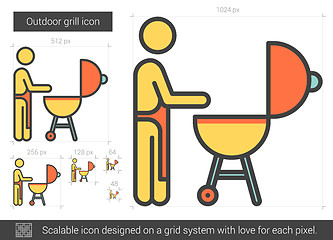 Image showing Outdoor grill line icon.