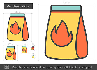 Image showing Grill charcoal line icon.
