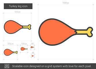 Image showing Turkey leg line icon.