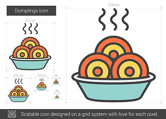 Image showing Dumplings line icon.