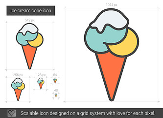 Image showing Ice cream cone line icon.