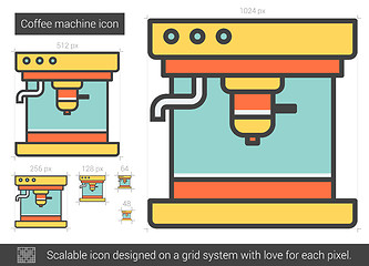 Image showing Coffee machine line icon.