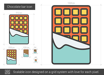 Image showing Chocolate bar line icon.