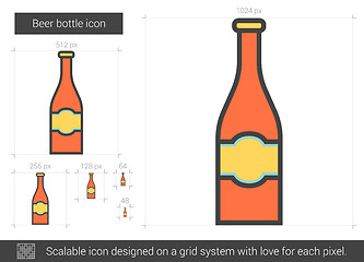 Image showing Beer bottle line icon.