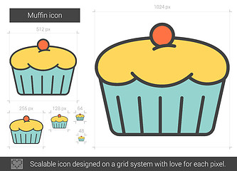 Image showing Muffin line icon.