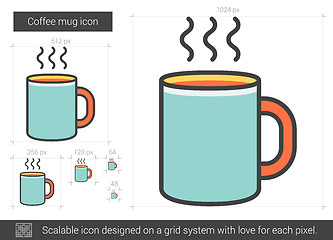 Image showing Coffee mug line icon.
