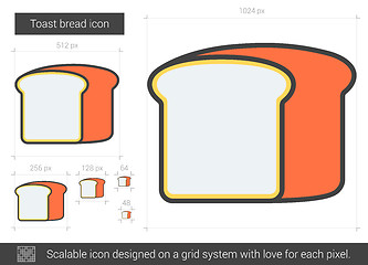 Image showing Toast bread line icon.