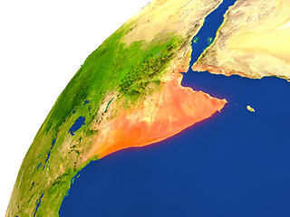 Image showing Country of Somalia satellite view