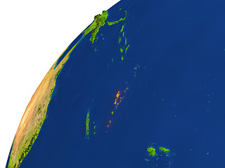 Image showing Country of Vanuatu satellite view