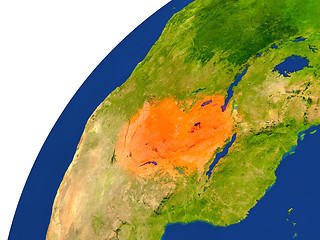 Image showing Country of Zambia satellite view