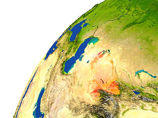 Image showing Country of Uzbekistan satellite view