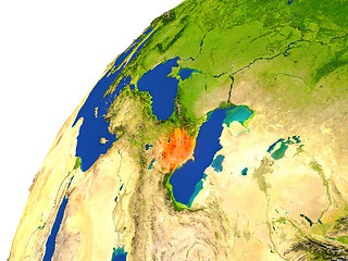 Image showing Country of Azerbaijan satellite view