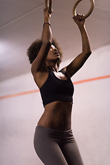 Image showing black woman doing dipping exercise