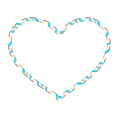 Image showing Blue Ribbon Heart. EPS 10