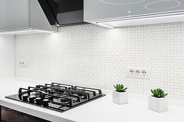 Image showing Modern white kitchen