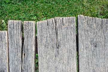 Image showing Old aged wood planks in perspective