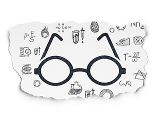 Image showing Science concept: Glasses on Torn Paper background
