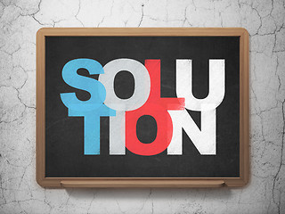 Image showing Business concept: Solution on School board background
