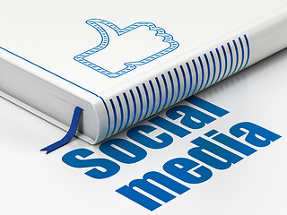 Image showing Social network concept: book Thumb Up, Social Media on white background