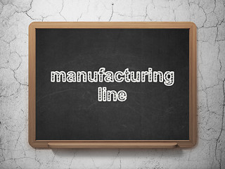 Image showing Manufacuring concept: Manufacturing Line on chalkboard background