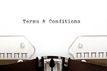 Image showing Terms And Conditions On Typewriter