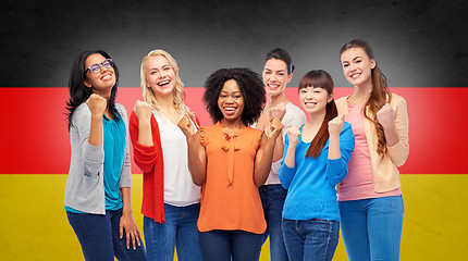 Image showing international happy women over german flag