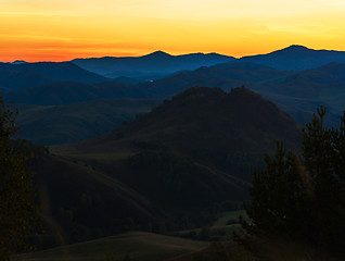 Image showing Beauty dawn in the mountains