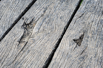 Image showing Old aged wood planks in perspective