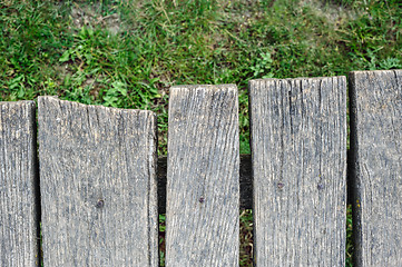 Image showing Old aged wood planks in perspective