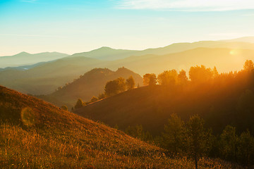 Image showing Beauty dawn in the mountains