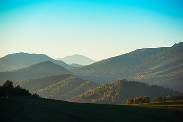 Image showing Beauty dawn in the mountains