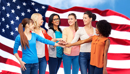 Image showing united international women over american flag