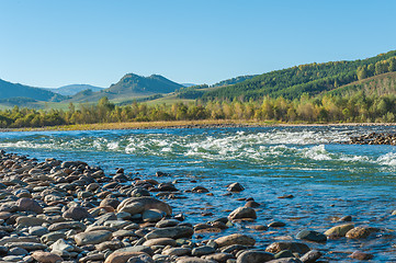 Image showing Fast mountain river in Altay