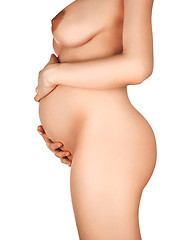 Image showing Naked pregnant woman