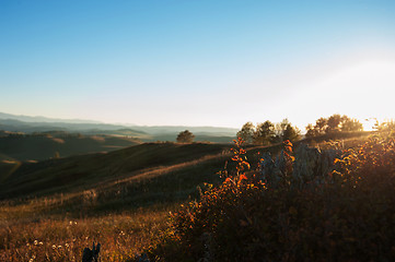 Image showing Beauty sunset in the mountains