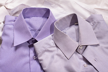 Image showing Closeup of two generic shirt with a line pattern