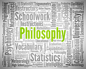 Image showing Philosophy Word Means Wisdom. Philosophies And Ethics